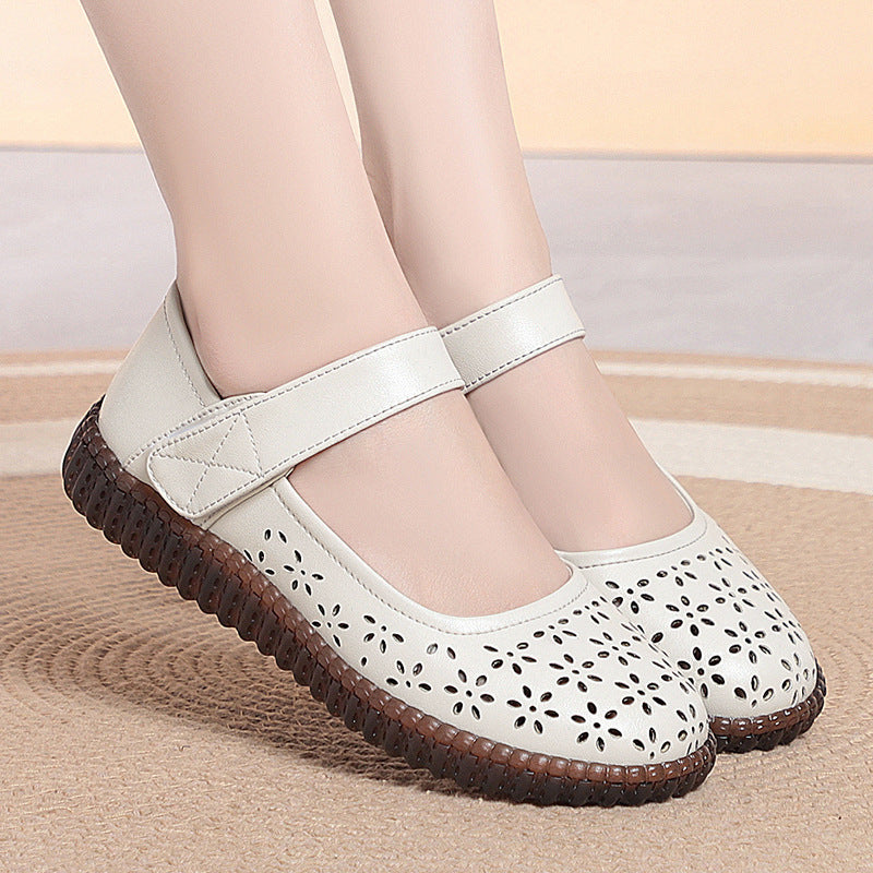 Damen Komfortable und atmungsaktive Ballerinas mit Riemen EB