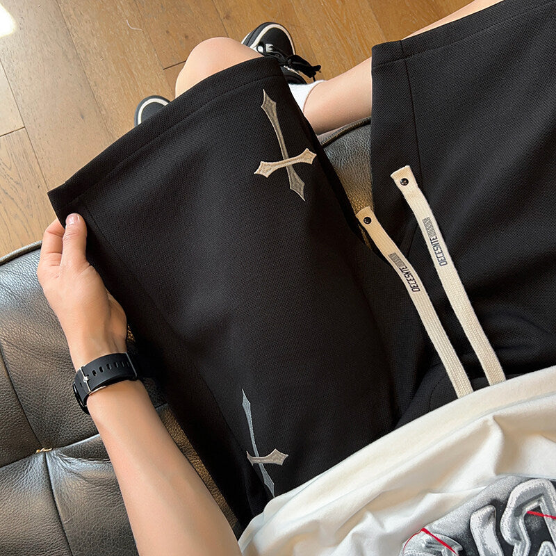 Herren lässige Shorts mit einzigartigen Stickdetails und atmungsaktiver Passform EB