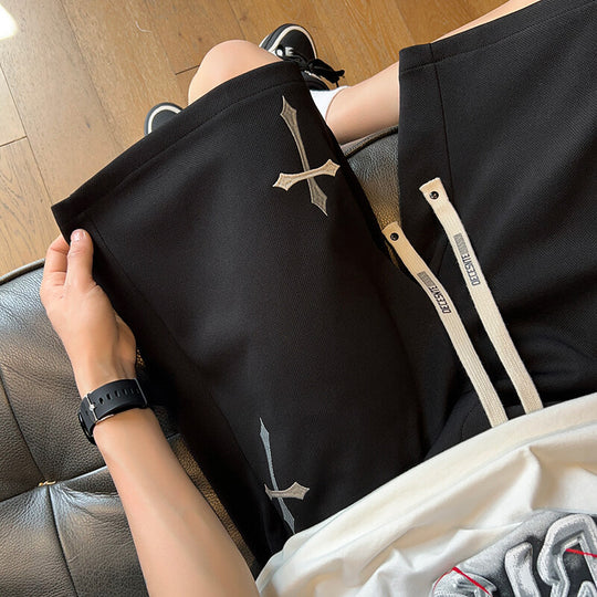 Herren lässige Shorts mit einzigartigen Stickdetails und atmungsaktiver Passform EB