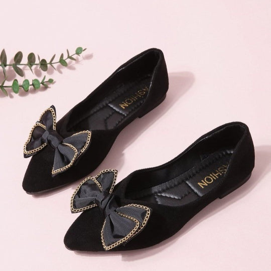 Damen Ballerinas mit elegantem Schleifen-Design EB