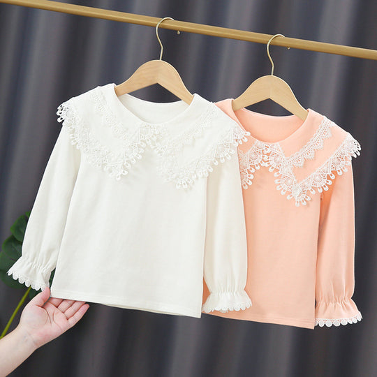 Damen Sweatshirt mit hohem Spitzenkragen EB