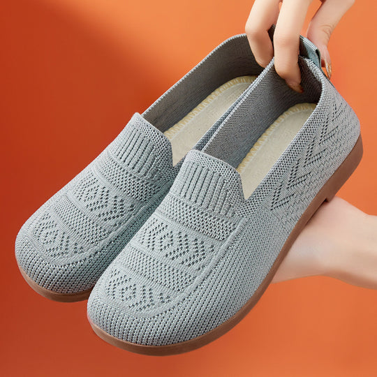 Damen Bequeme Slip-On Schuhe mit atmungsaktivem Netzwerkdesign EB