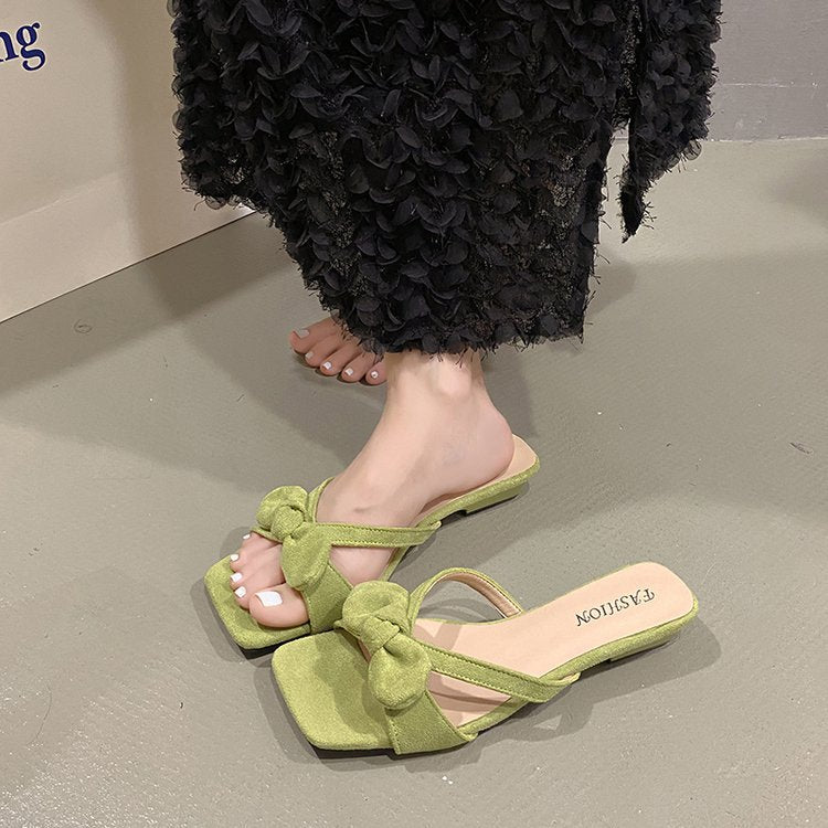 Damen elegante Mules mit modischem Schleifenakzent EB