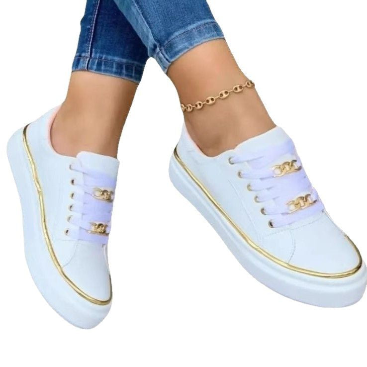 Damen Bequeme Sneakers mit glamourösem Schmuckdetail EB