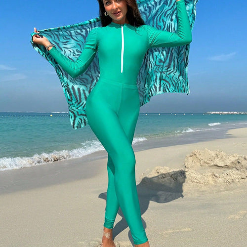 Damen eleganter UV-Schutz-Schwimmanzug mit Wickelrock EB