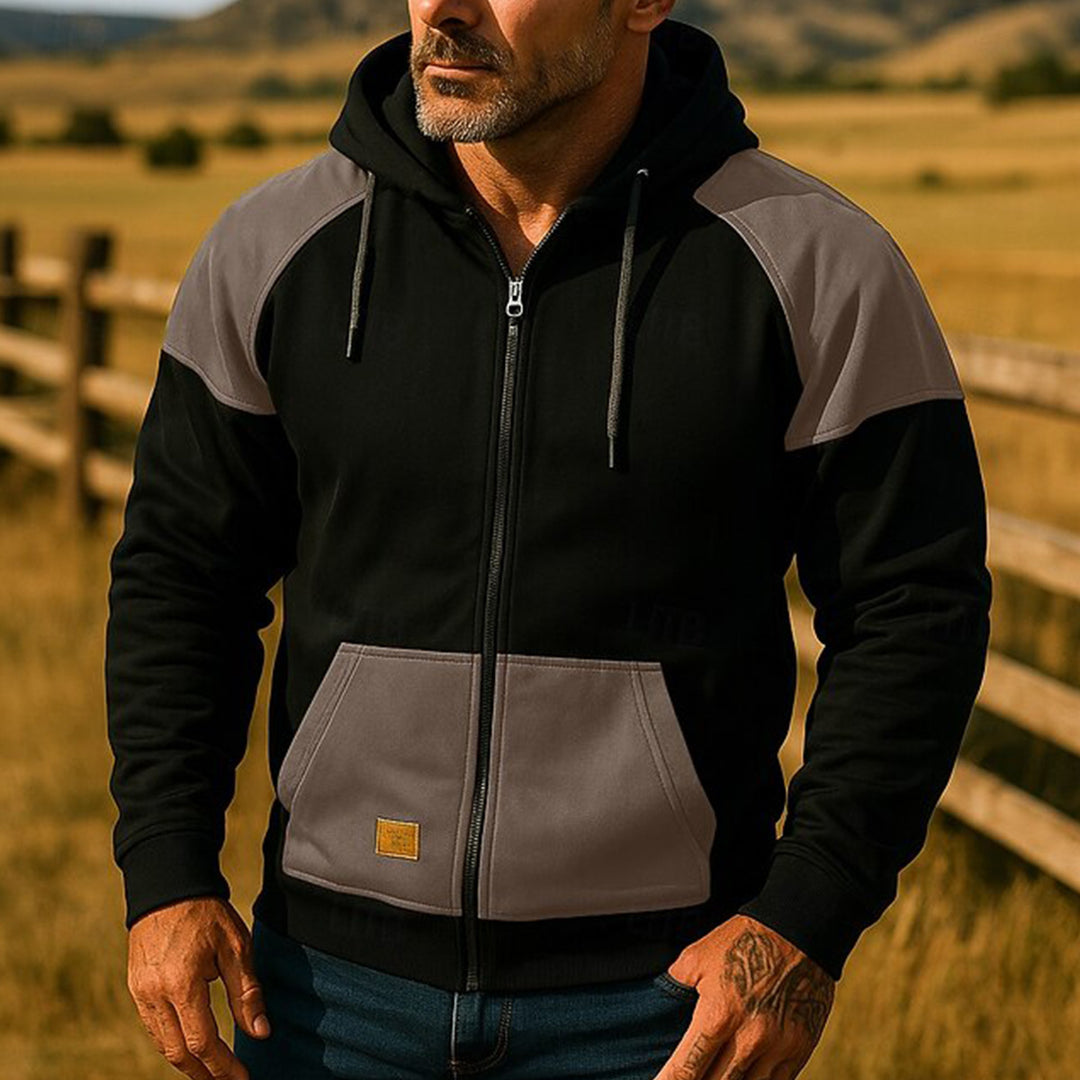 Herren Sportliche Kapuzenjacke mit Farbblockdesign EB