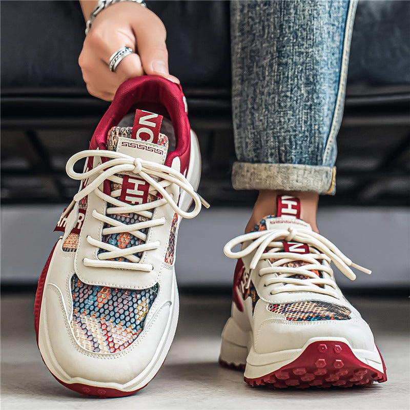 Unisex Plateau-Chunky-Sneaker mit Reptilprägung, gepolstertem Schaft und stoßdämpfender EVA-Zwischensohle EB