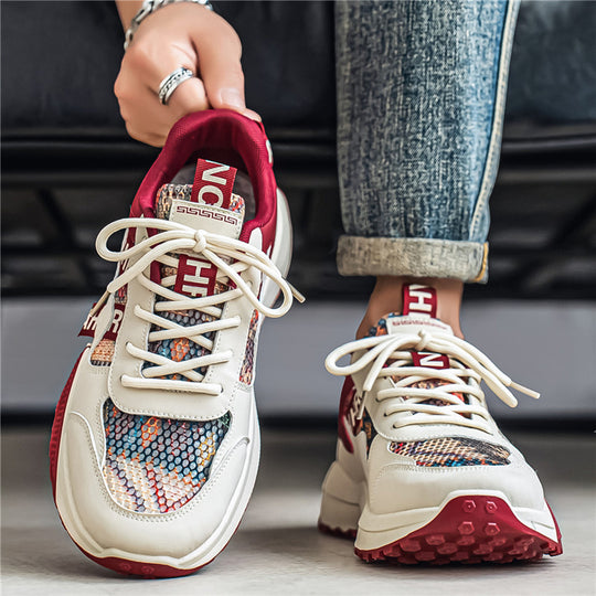 Unisex Plateau-Chunky-Sneaker mit Reptilprägung, gepolstertem Schaft und stoßdämpfender EVA-Zwischensohle EB