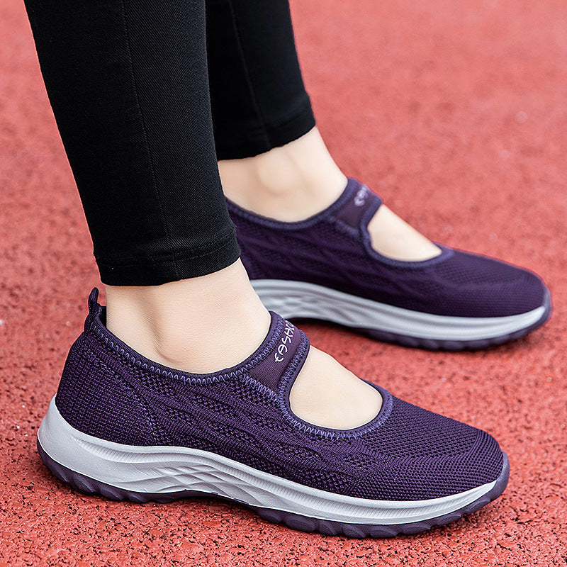 Damen Leichte und bequeme Sportpumps mit elastischem Obermaterial EB