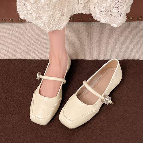 Damen elegante Ballerinas mit dekorativem Verschluss EB