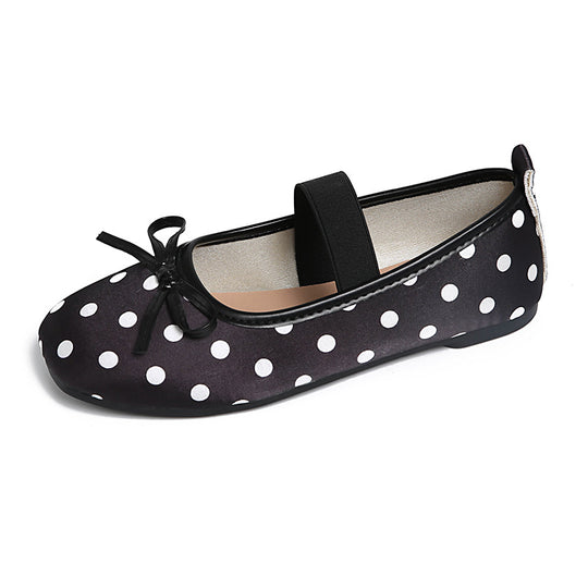 Damen Ballerinas mit verspieltem Punktedesign und elastischem Riemen EB