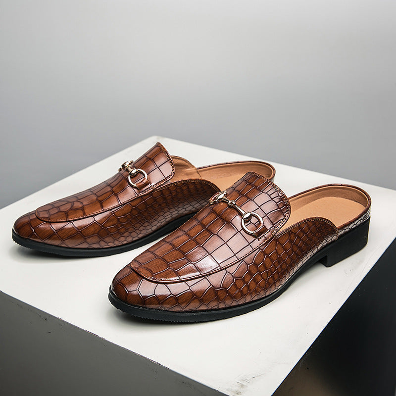 Damen Elegante Mokassins mit Premium-Krokodil-Leder und goldenen Akzenten EB