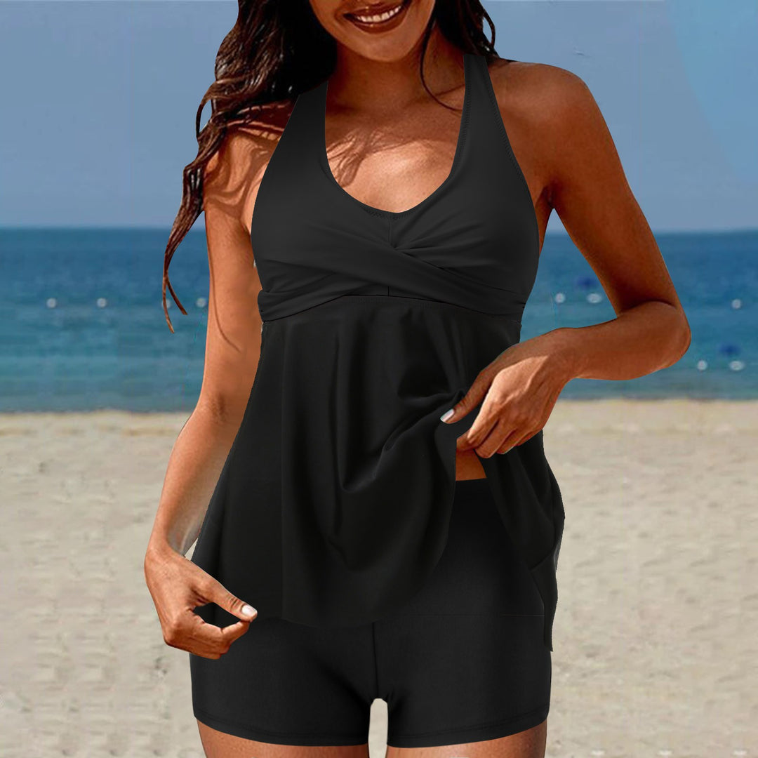 Damen Sportliches Tankini-Set mit lässigem Rock und Shorts EB