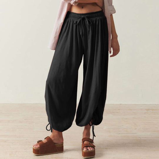 Damen Bequeme Haremshose mit raffinierten Rüschendetails EB