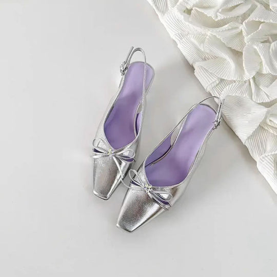 Damen Slingback-Pumps mit elegantem Schleifendetail und geschmackvoller Verzierung EB