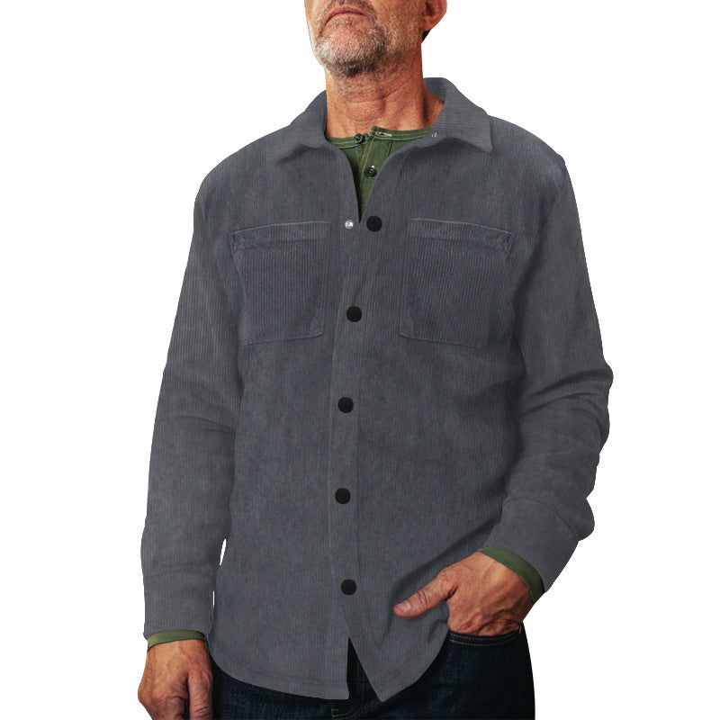 Herren Cord-Jacke mit praktischen Brusttaschen und modernem Schnitt EB