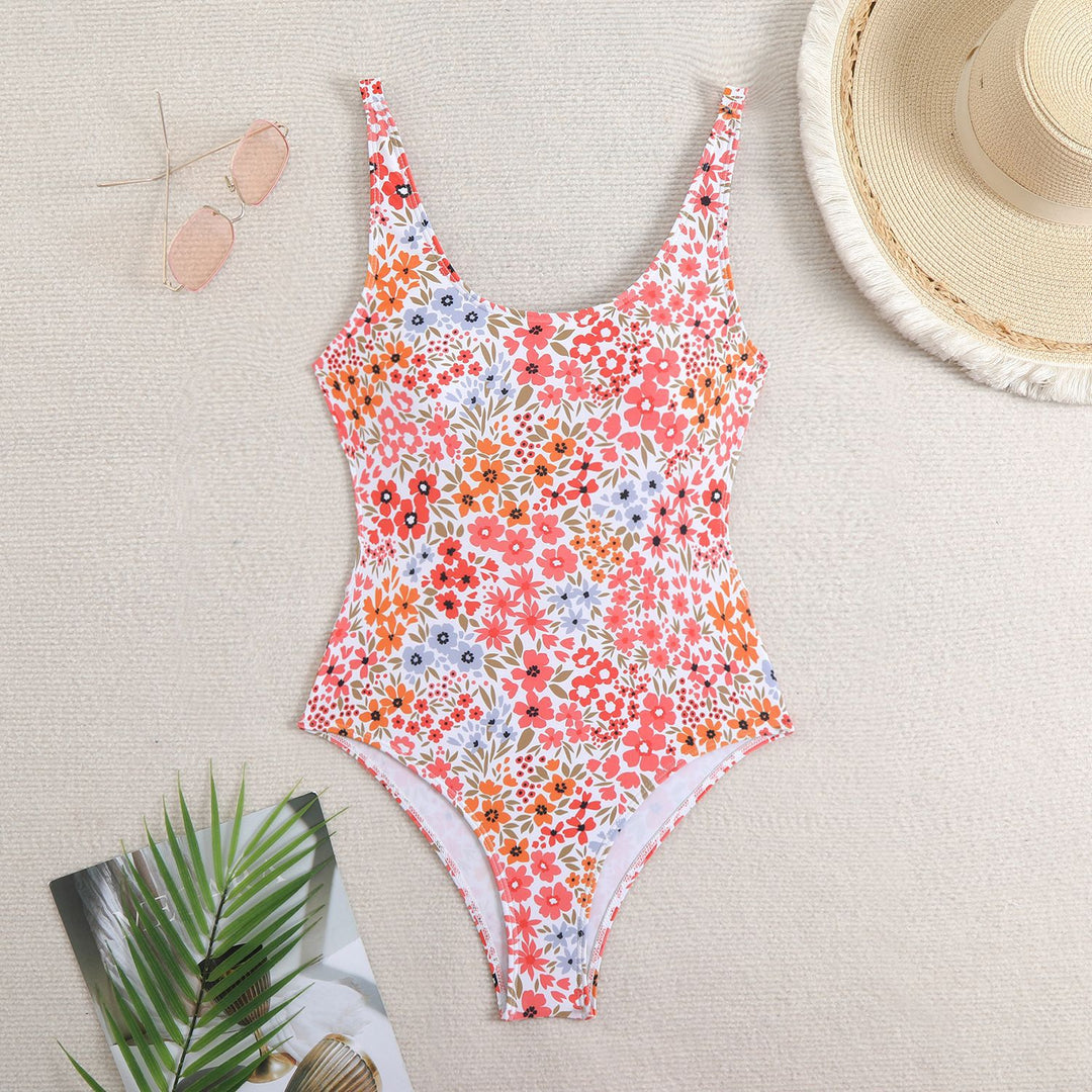 Damen Einteiler Badeanzug mit floralem Muster EB