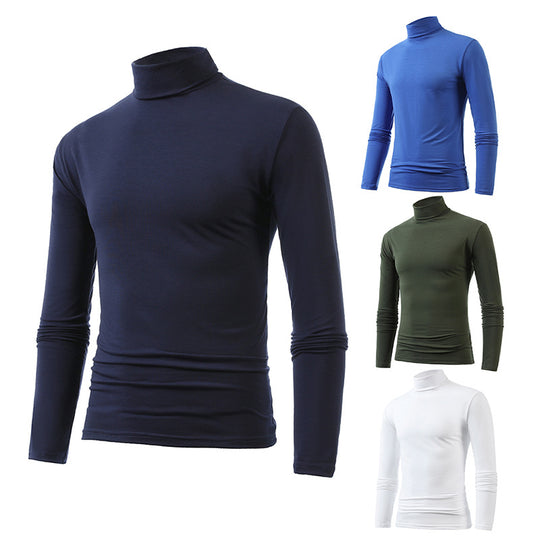 Herren nan schlankes Rollkragen-Langarmshirt aus feinem Baumwoll-Stretch Slim Fit EB