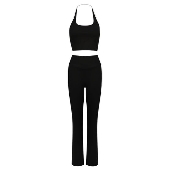 Damen Sportliches Zweiteiliges Set aus atmungsaktiven Materialien und figurbetontem Schnitt EB