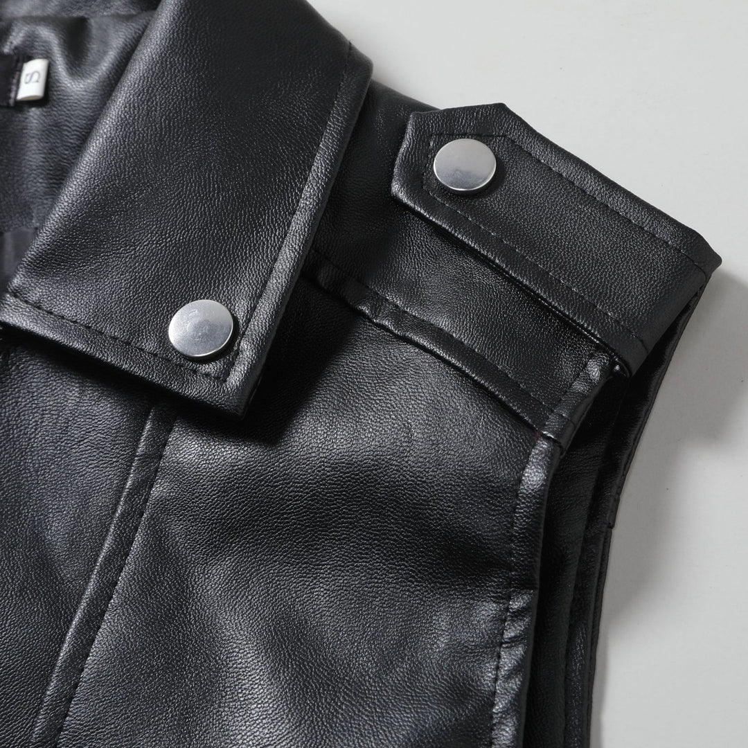 Herren lässige Bikerjacke aus hochwertigem mit asymmetrischem Reißverschluss EB