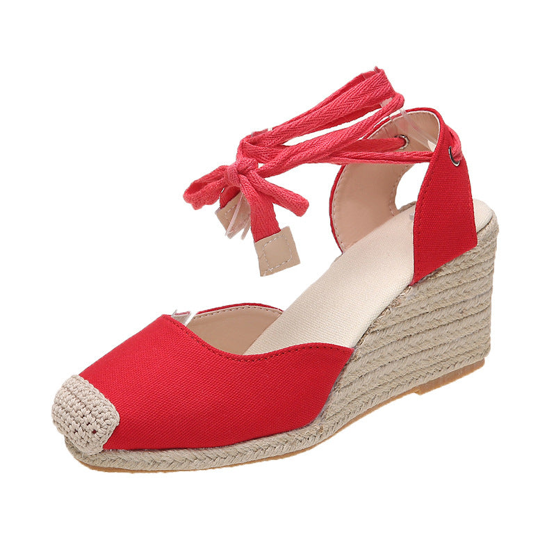 Damen Wedge-Sandalen mit verstellbarem Riemen und elastischem Obermaterial EB