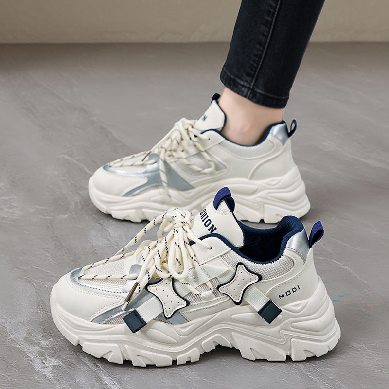 Damen Sportliche Chunky Sneakers mit modischem Design und stabiler Sohle EB