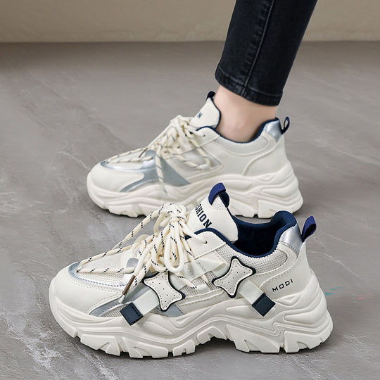 Damen Sportliche Chunky Sneakers mit modischem Design und stabiler Sohle EB