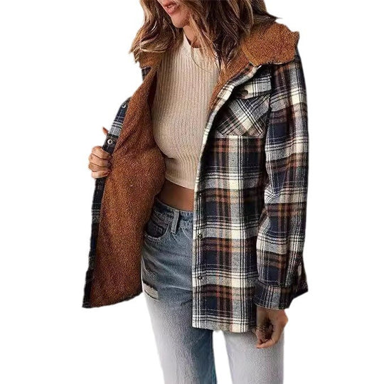 Damen Flanelljacke mit Fleecefutter EB