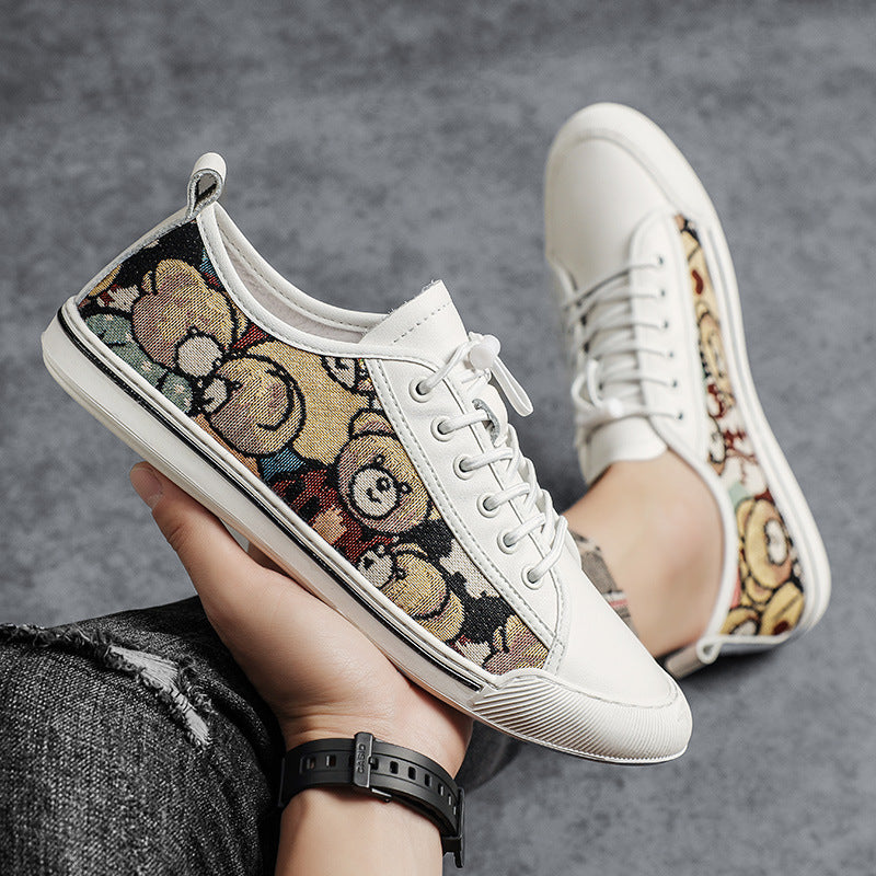 Damen Sneakers mit kreativem Bärenmotiv und rutschfester Sohle EB