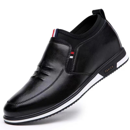 Damen Bequeme Slip-On Leder Sneakers mit modischem Design EB