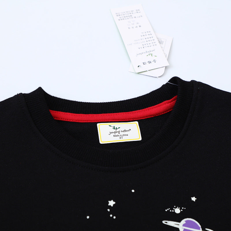 Kinder Sweatshirt mit leuchtendem Weltraum-Design EB