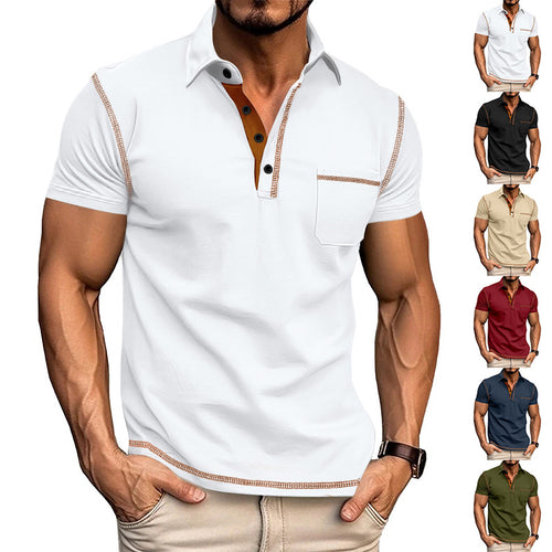 Herren Poloshirt mit modernem Kragen und praktischen Knopfdetails EB