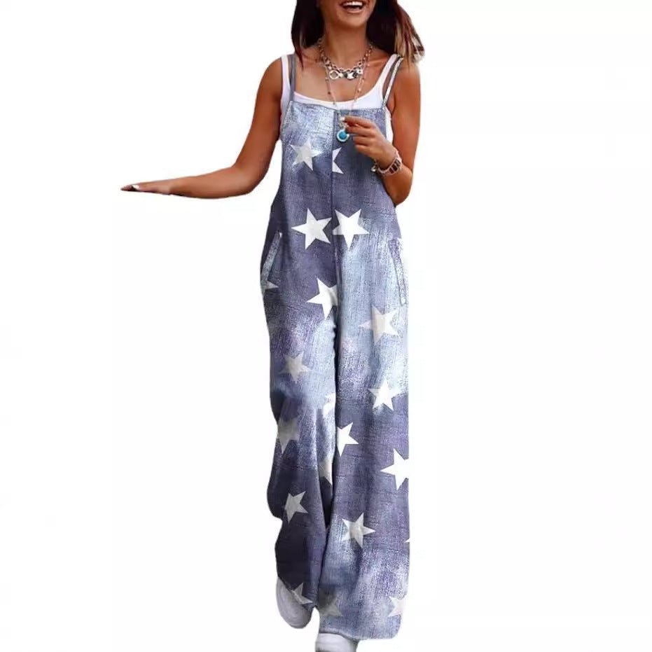 Damen Maxikleid mit verspieltem Ethno-Muster und breiten Trägern EB