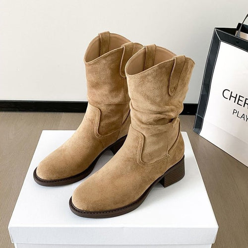 Damen Boots im Western-Stil mit elegantem Absatz EB