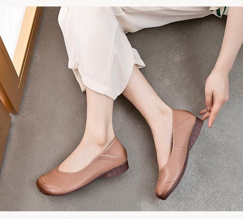 Damen nan elegante Slipper-Ballerina mit ergonomischem Komfortfußbett und dezenter Ziernaht EB