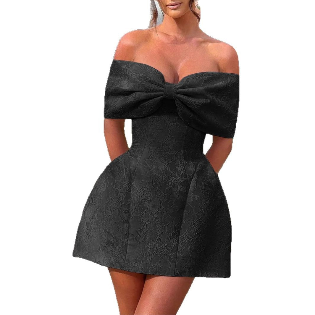 Damen Off-Shoulder Kleid mit floralem Design und elegantem Bustier EB