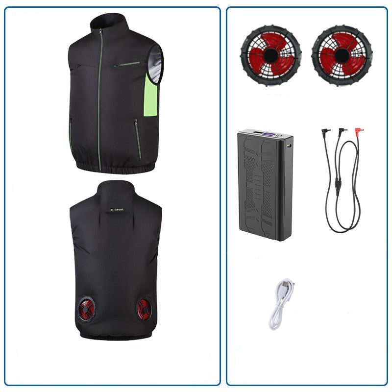 Unisex nan leichte Kühlweste mit integrierten Lüftern, Powerbankfach und atmungsaktivem Mesh EB