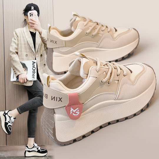 Damen Sportliche Chunky Sneakers mit dämpfender Sohle und atmungsaktivem Obermaterial EB