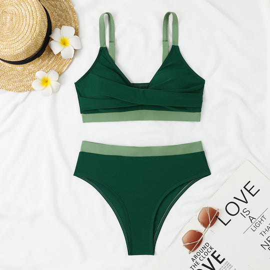 Damen Sportlicher Bikini mit modischem Wickeldesign EB