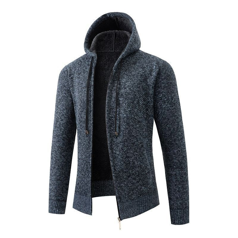 Herren gefütterte Strickjacke mit Kapuze EB
