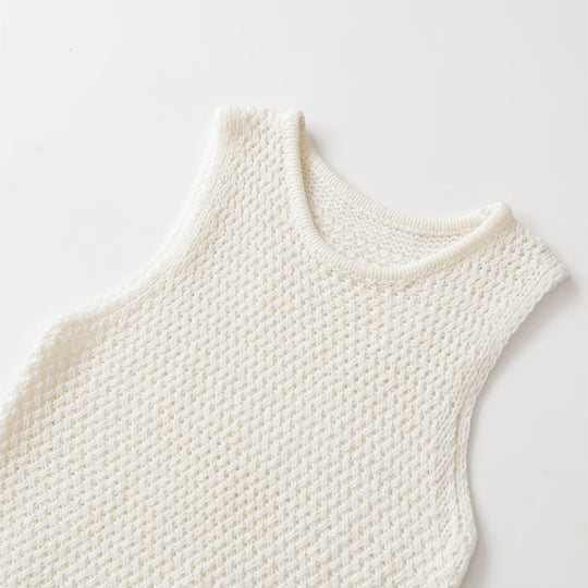 Damen Stricktop mit Fransen und asymmetrischem Schnitt EB