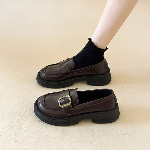 Damen modische Loafer mit dekorativem Schnallenakzent EB