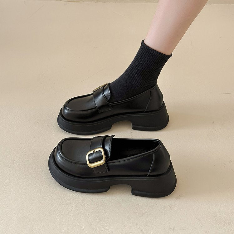 Damen elegante Mokassins mit dekorativem Schnallenverschluss EB