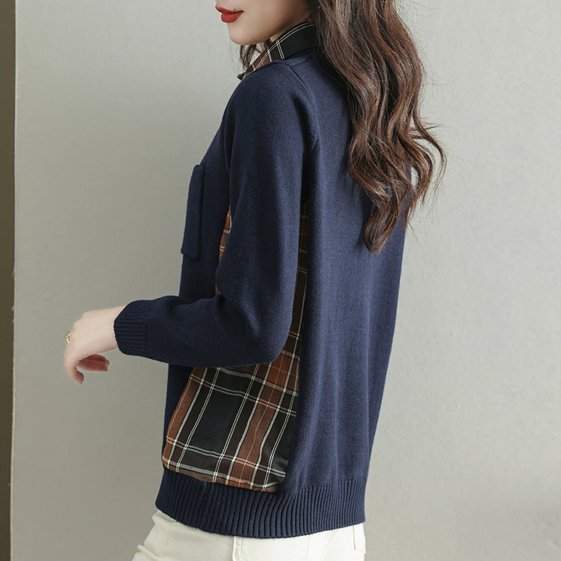Damen Strickjacke mit V-Ausschnitt und praktischer Brusttasche EB