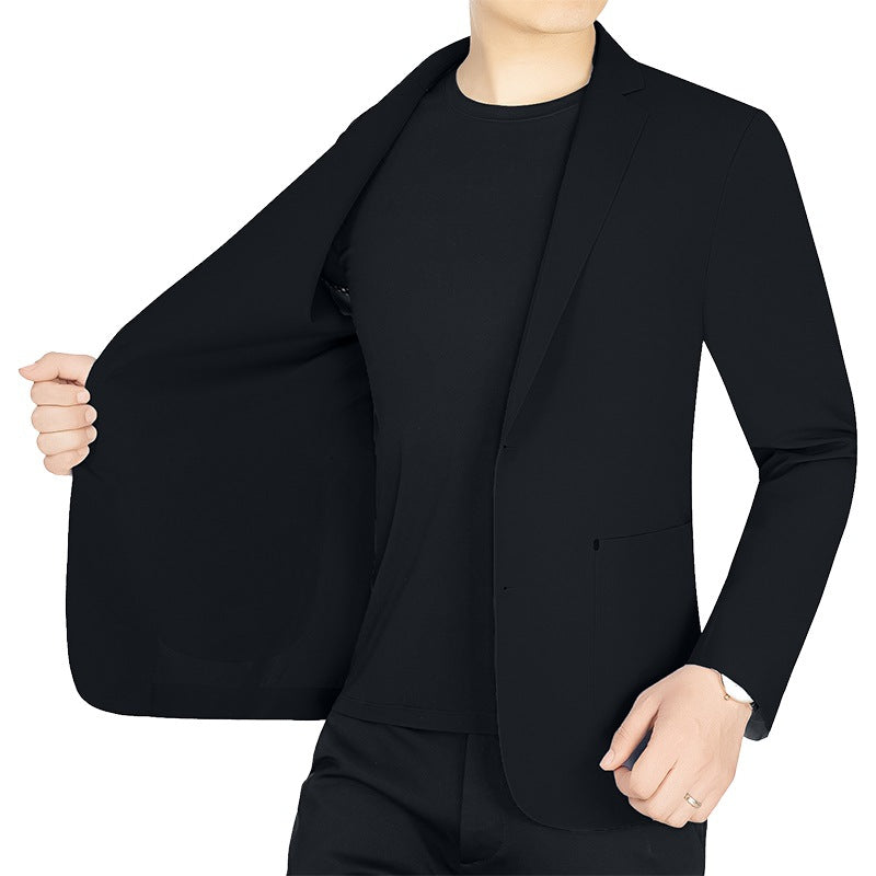 Herren Slim-Fit Jersey-Blazer ohne Innenfutter mit Stretchkomfort für Reise und Business EB