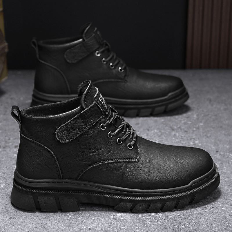 Damen Komfortable Leder-Winterstiefeletten mit robuster Sohle EB