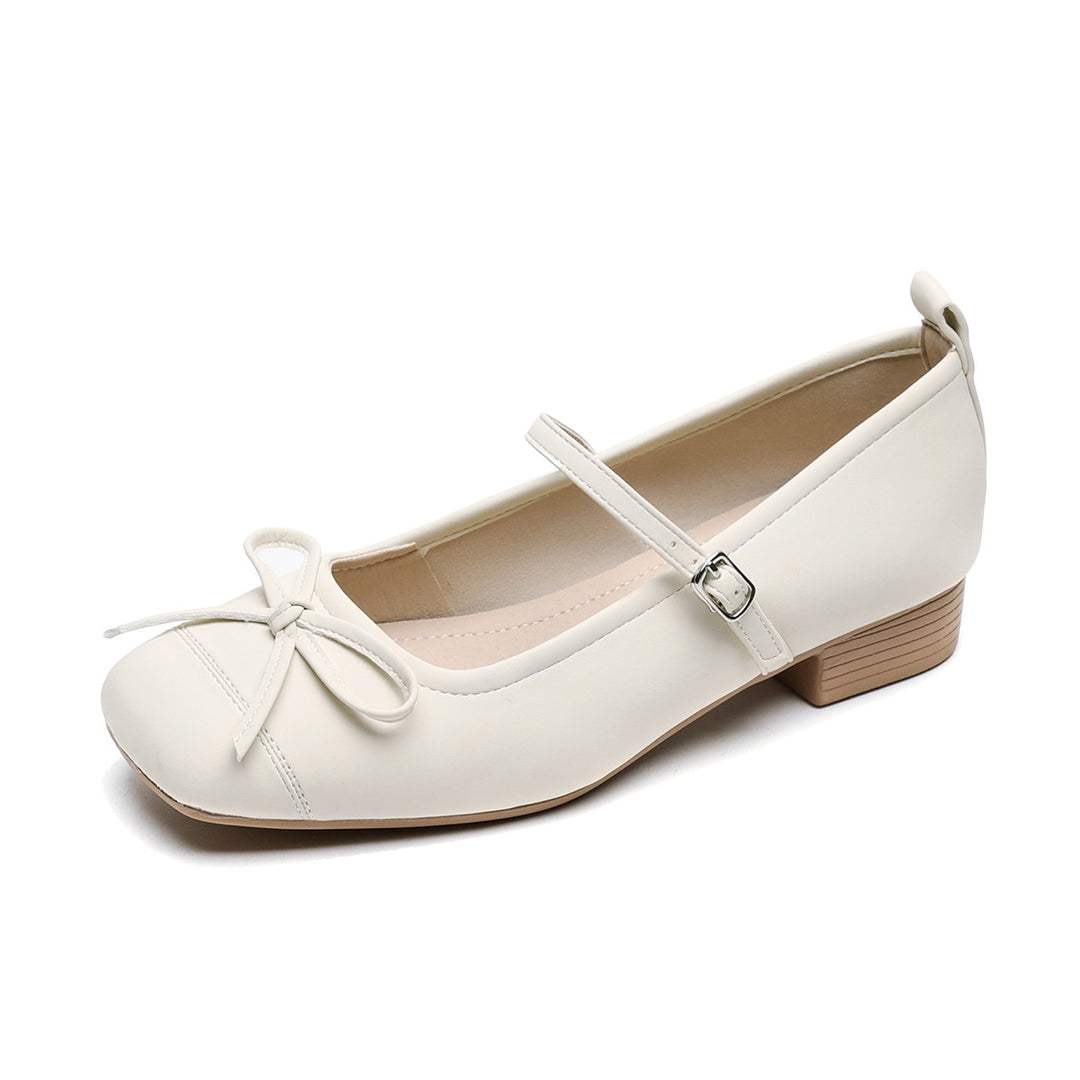 Damen Ballerinas mit eleganter Schleife und komfortablem Riemen EB