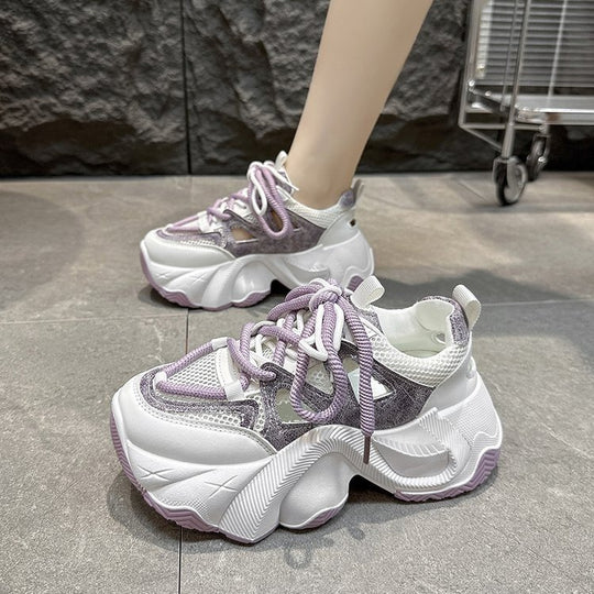 Damen Chunky Sport-Sneaker mit atmungsaktiver Mesh-Oberfläche und innovativen Dämpfungselementen EB