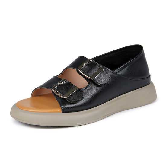 Damen Komfortable Clogs mit doppeltem Schnallenverschluss EB
