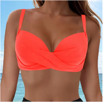 Damen Elegantes Bikinioberteil mit Wickeldesign EB